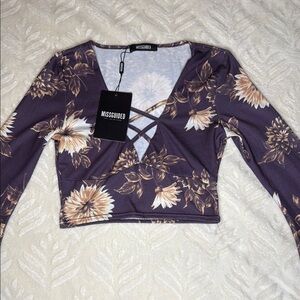 Missguided Purple Floral Women's Top
